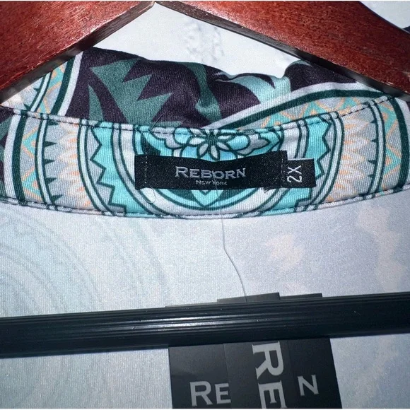 BRAND NWT Reborn New York Green, Black & Pink long dress size 2X - Picture 7 of 13